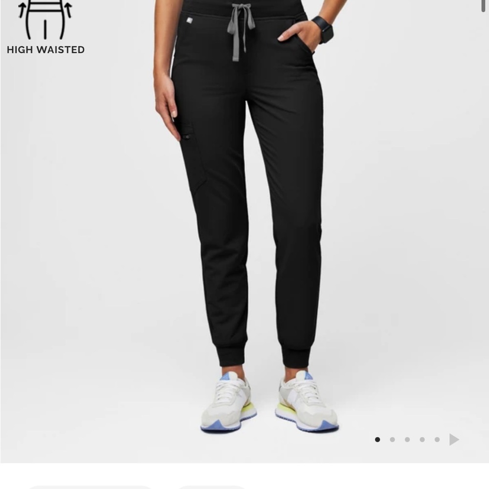 Figs Black Zamora High Waisted Jogger Scrub Pants